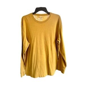 EDDIE BAUER, MENS, LONG SLEEVE T-SHIRT. GOLD COLOR, CREW NECK. SIZE L